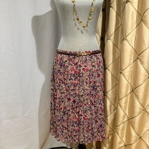 Geoffrey Beene Sport Pleated Skirt - Size 10 - Multicolor Floral